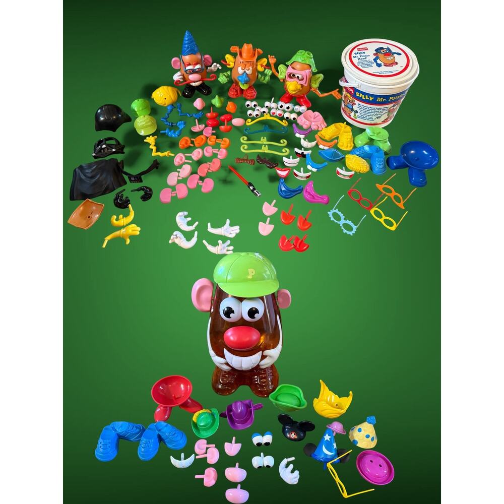 Vtg Giant Hasbro Lot 140+ of Mr Potato Head Disney Vader Star Wars Silly Parts